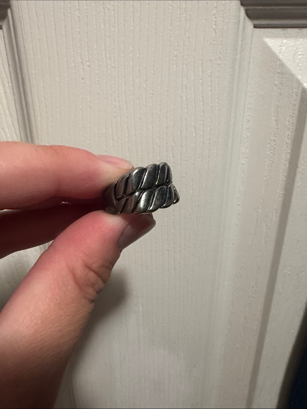 Men's Silver-Tone Braided Band Ring
